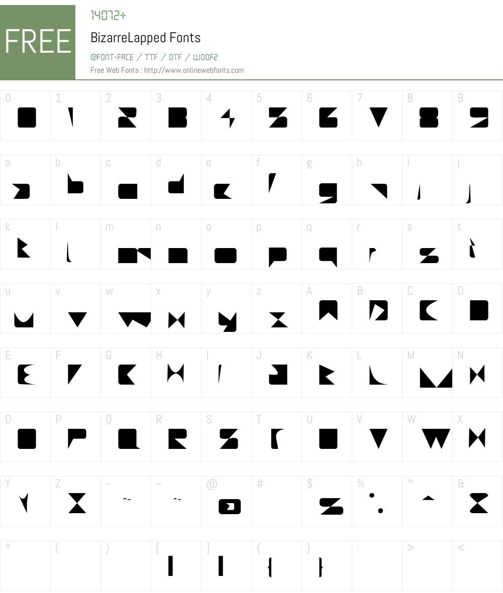 BizarreLapped Font Screenshots