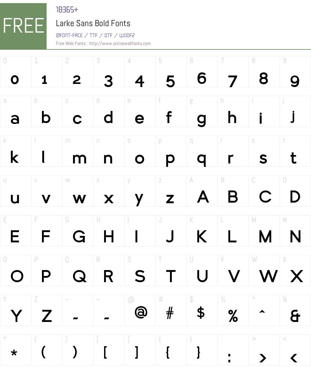 Larke Sans Bold Font Screenshots
