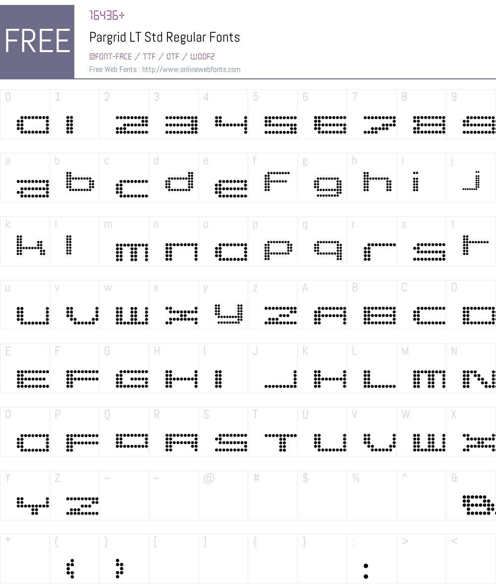 Pargrid LT Std Regular Font Screenshots