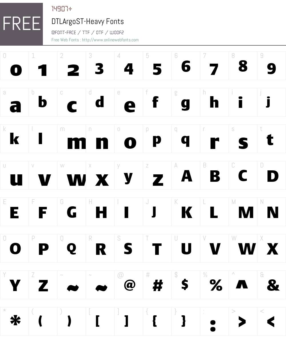 DTLArgoST Font Screenshots
