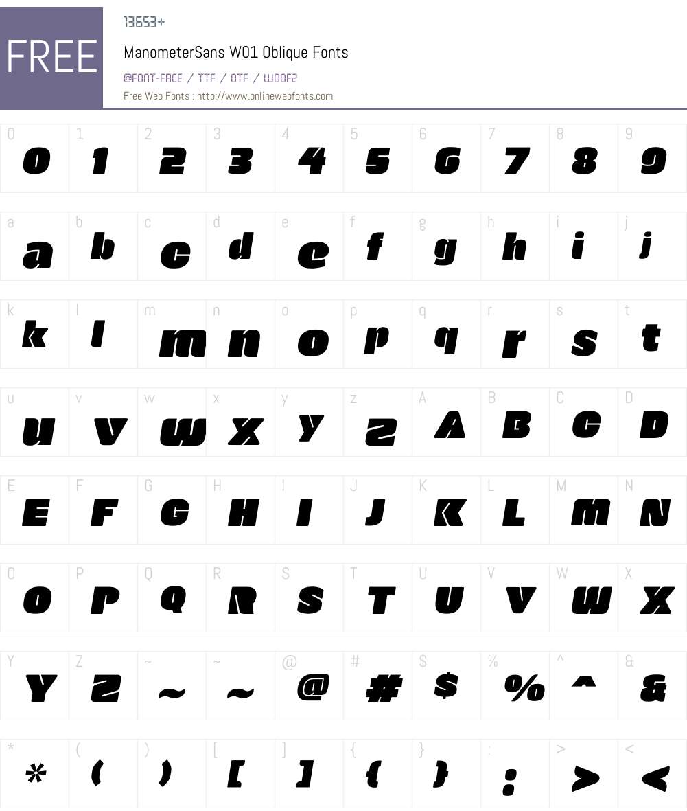 ManometerSansW01-Oblique Font Screenshots