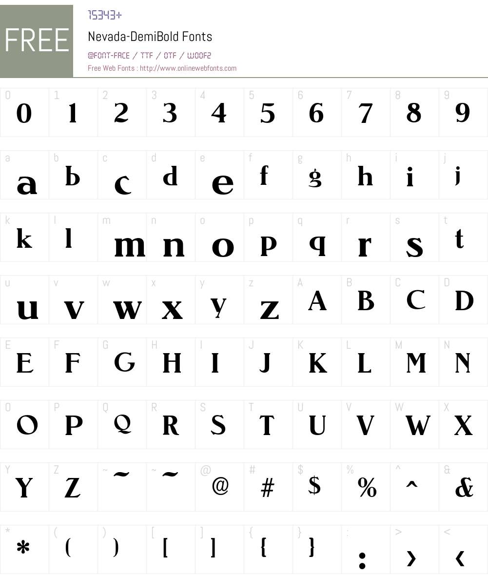 Nevada-DemiBold Font Screenshots