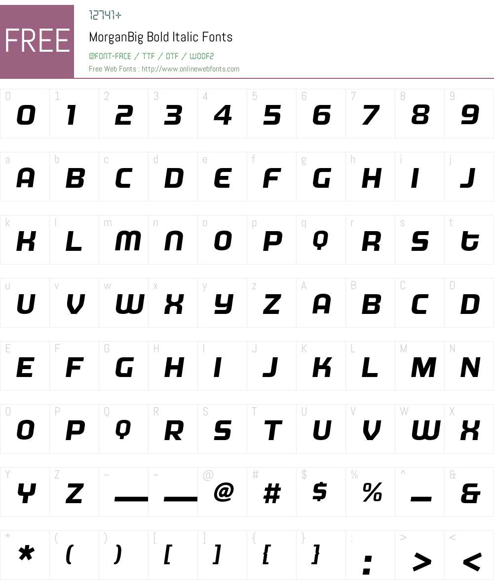 MorganBig Font Screenshots