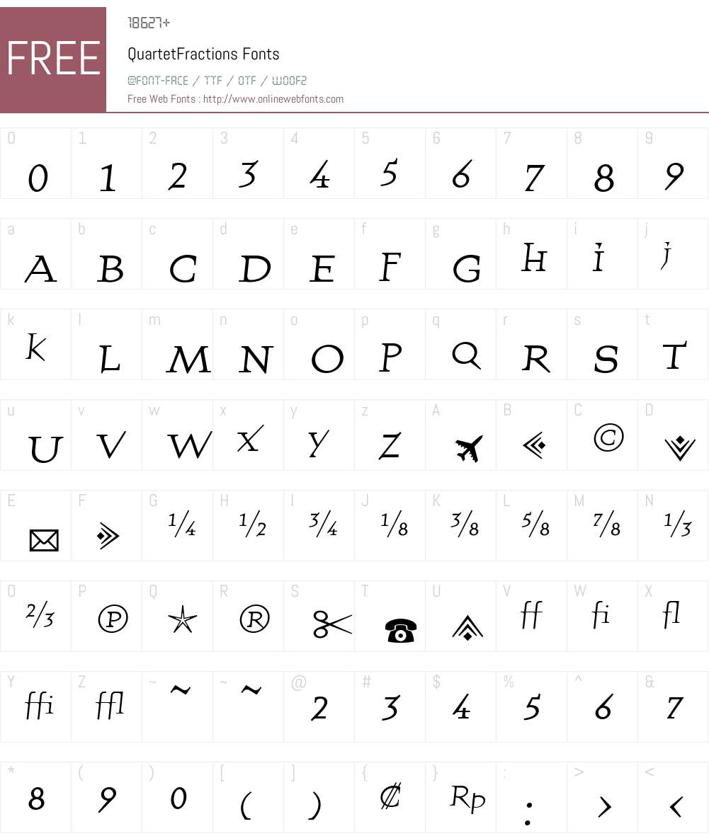 QuartetFractions Font Screenshots