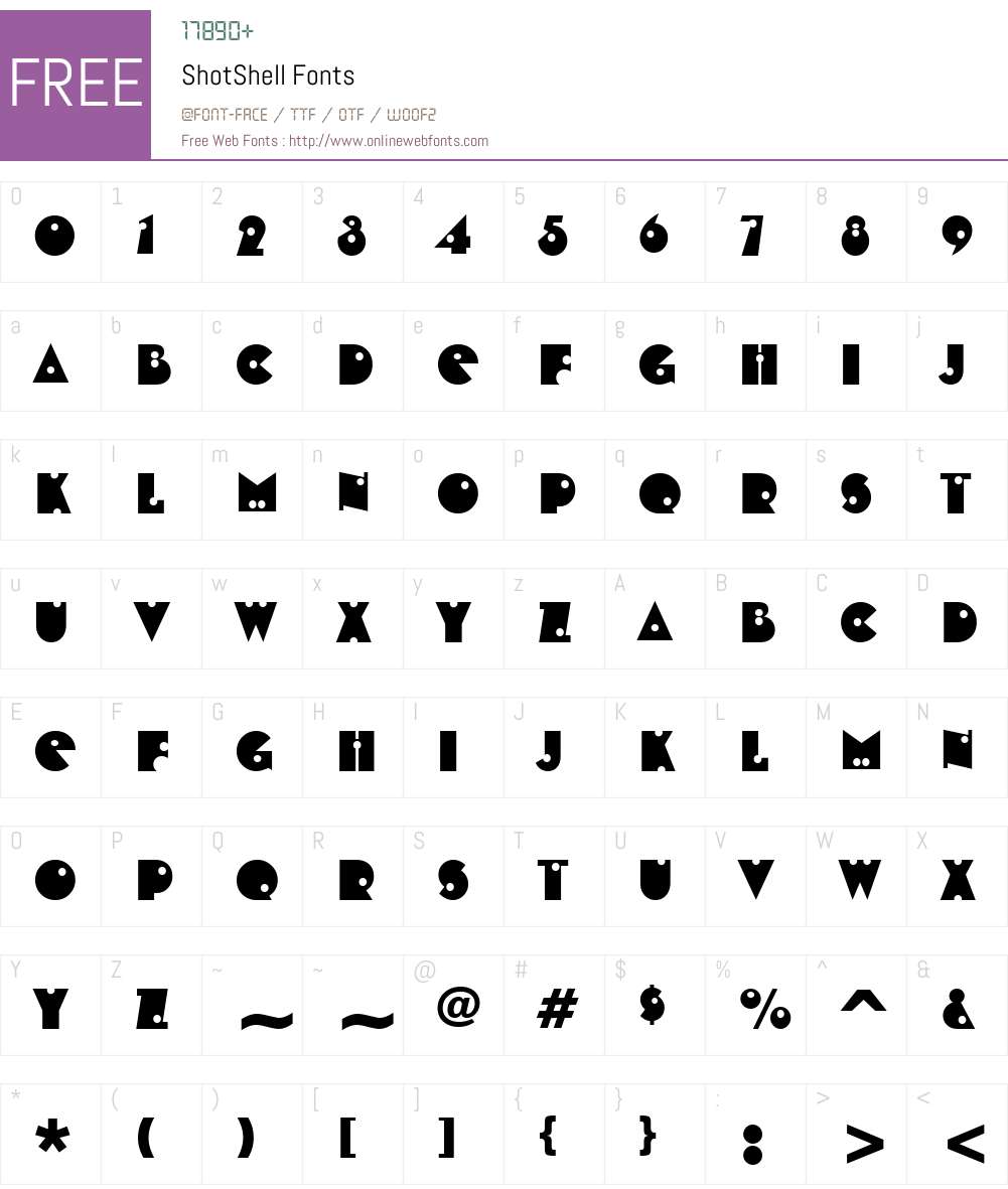ShotShell Font Screenshots