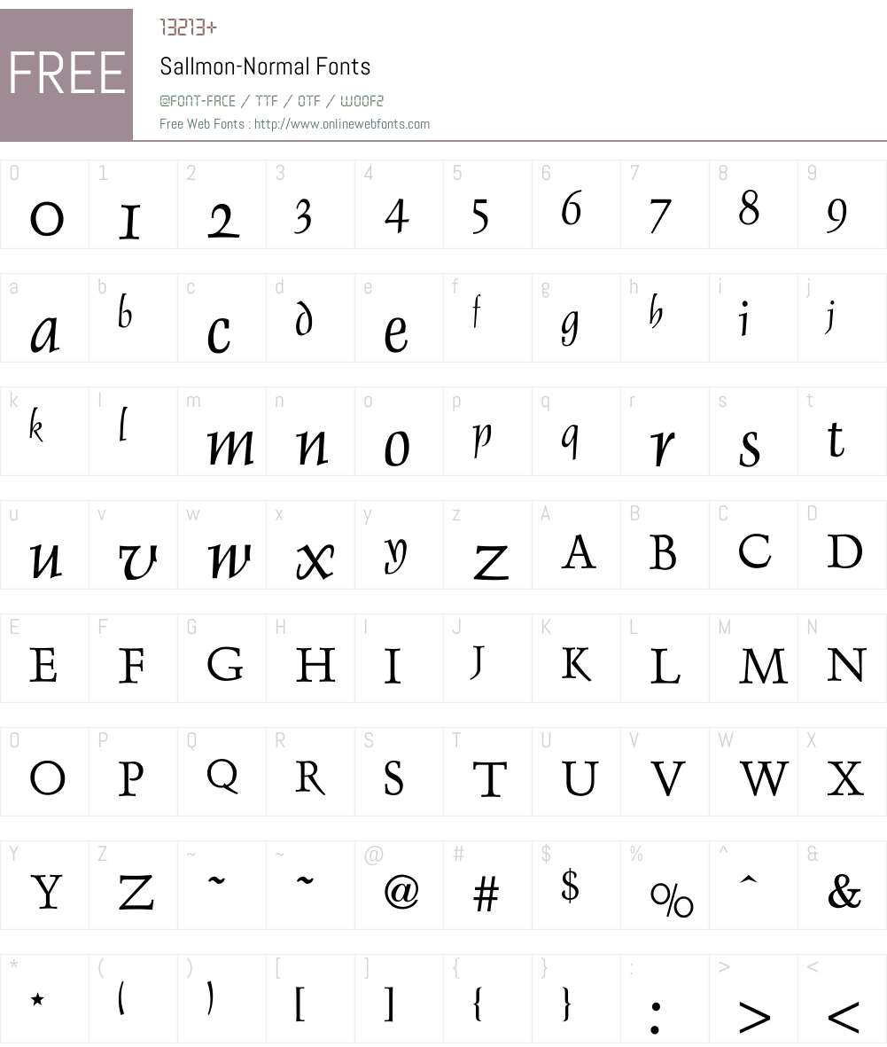 Sallmon-Normal Font Screenshots