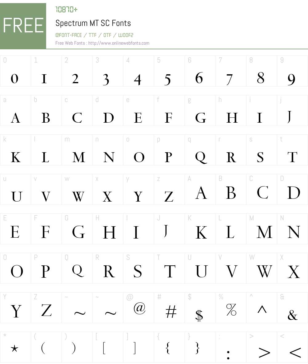 Spectrum MT SC Font Screenshots