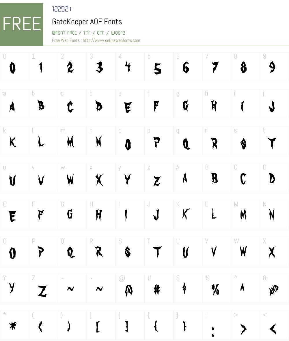 GateKeeper AOE Font Screenshots
