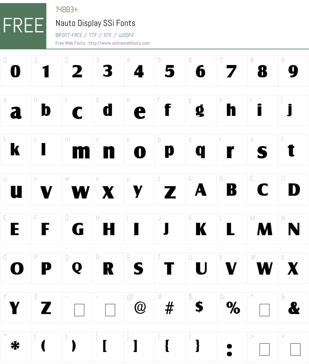Nauto Display SSi Font Screenshots