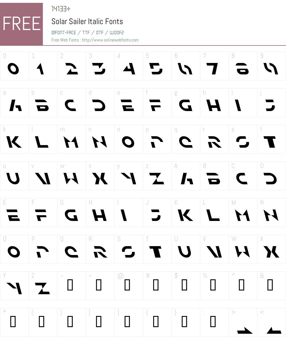 Solar Sailer Font Screenshots