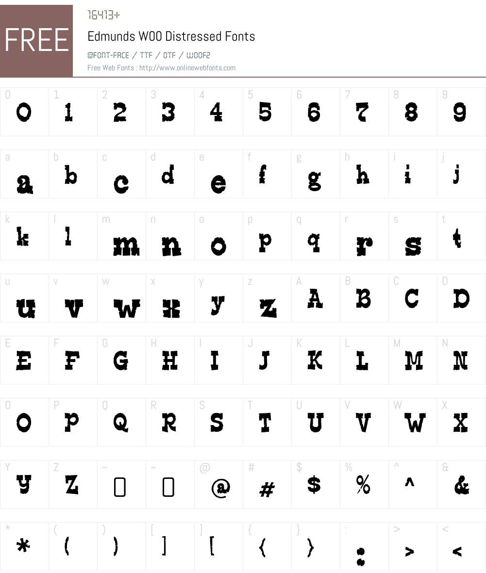 EdmundsW00-Distressed Font Screenshots