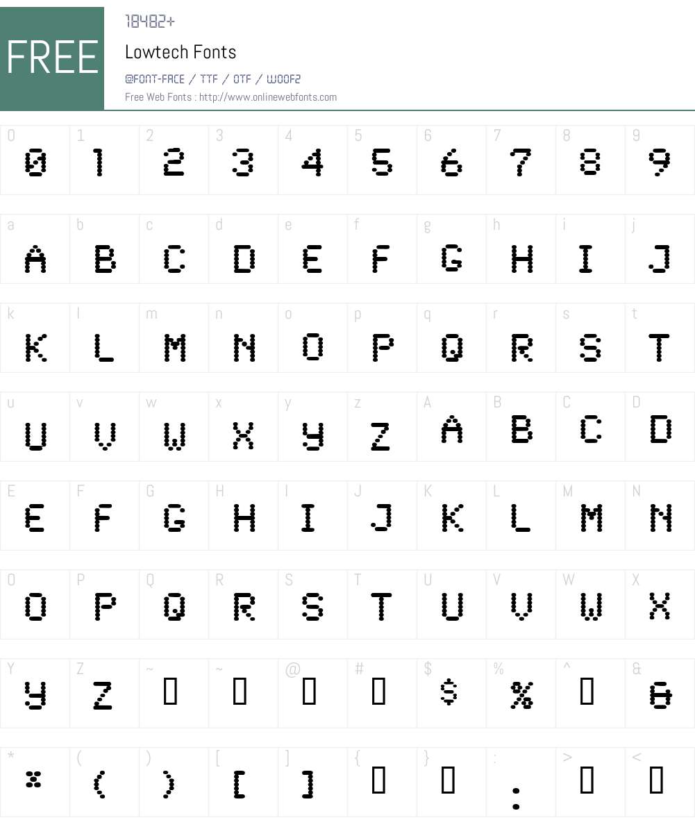 Lowtech Font Screenshots