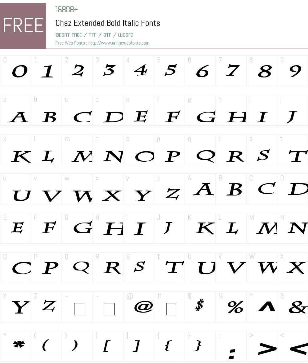 Chaz Extended Font Screenshots