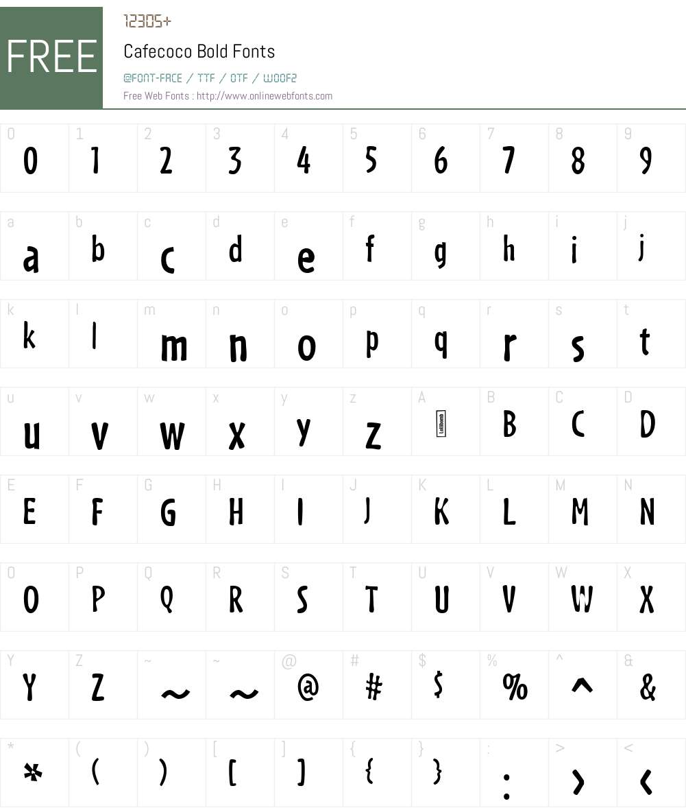 Cafecoco Font Screenshots
