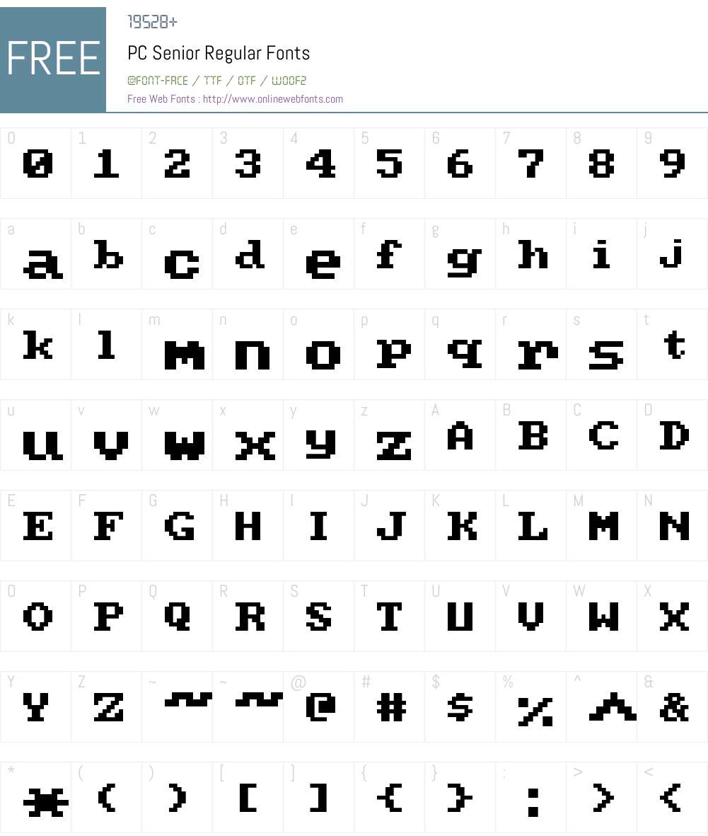 PC Senior Font Screenshots