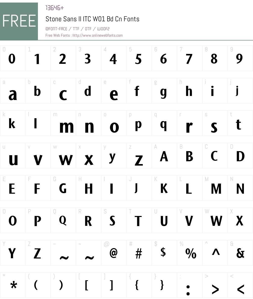 StoneSansIIITCW01-BdCn Font Screenshots