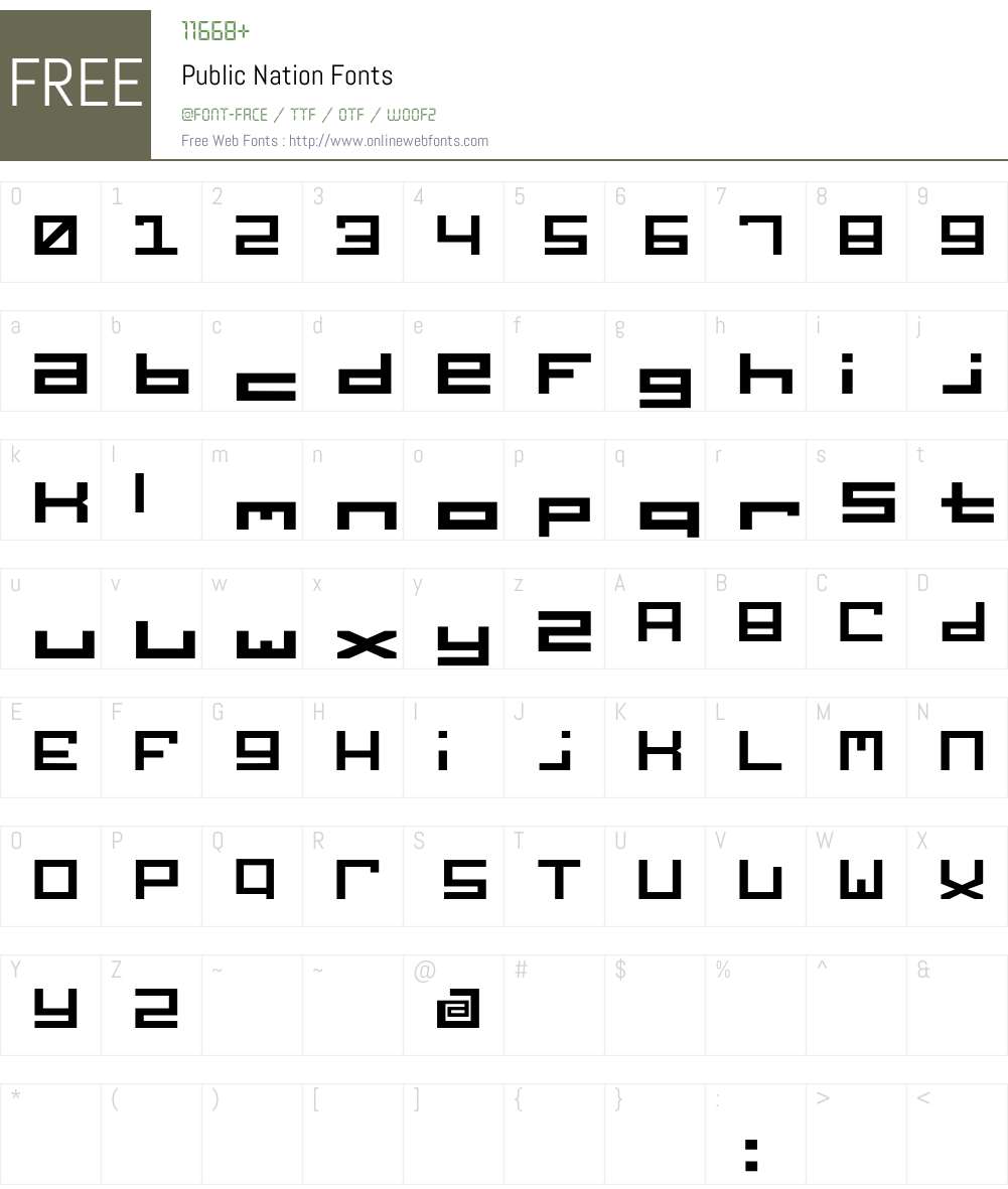 Public Nation Font Screenshots