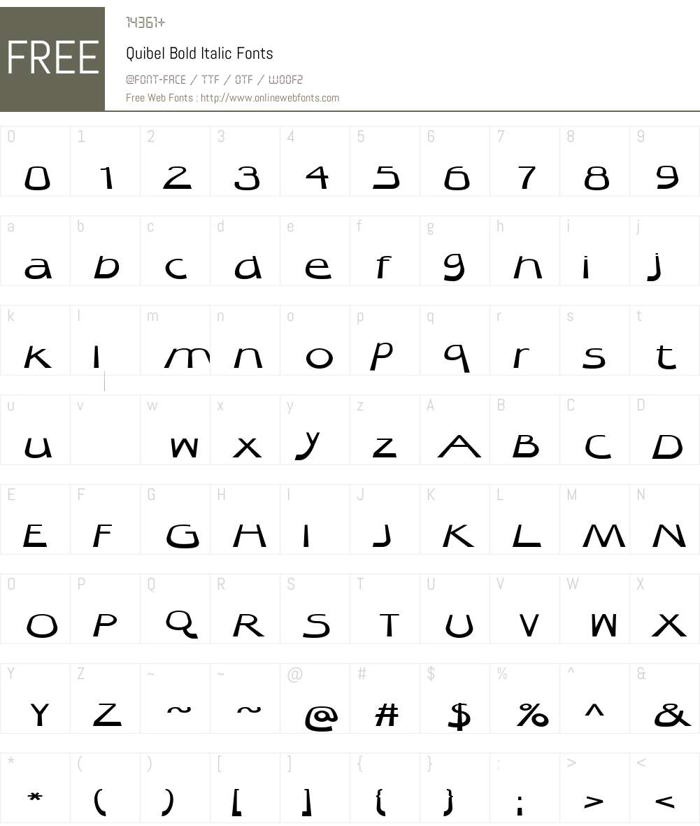 Quibel Font Screenshots
