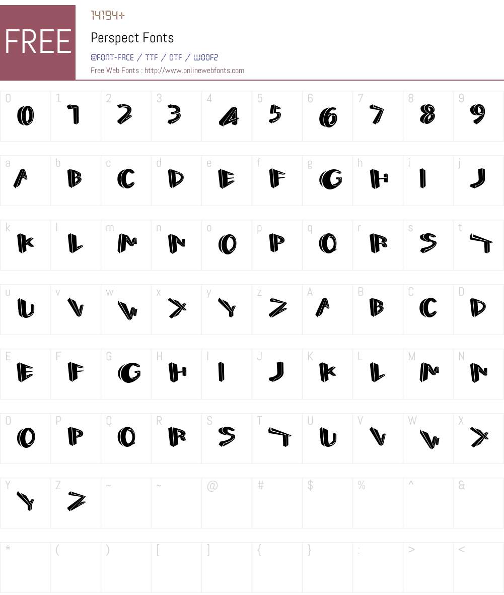Perspect Font Screenshots