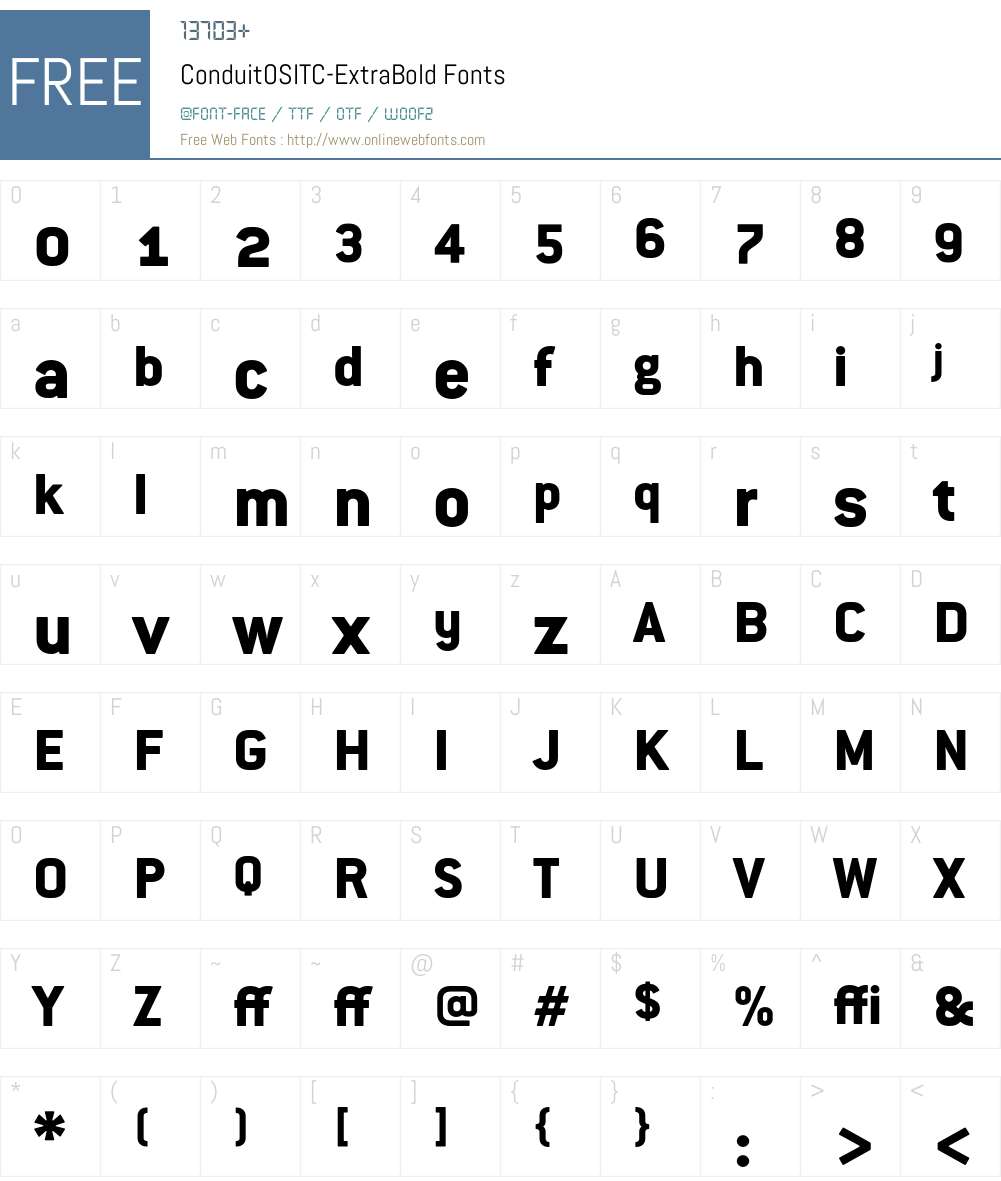 ConduitOSITC Font Screenshots