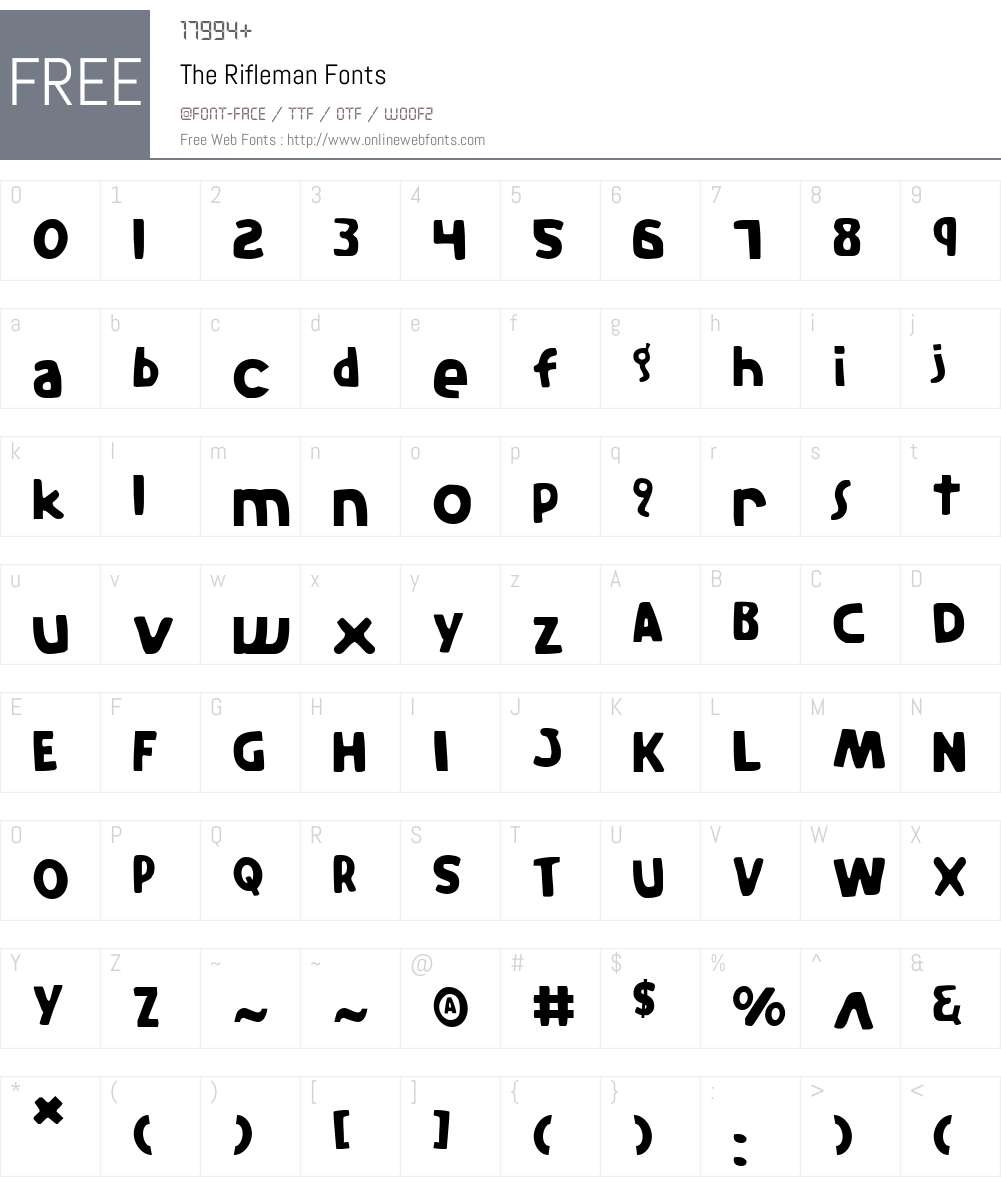The Rifleman Font Screenshots