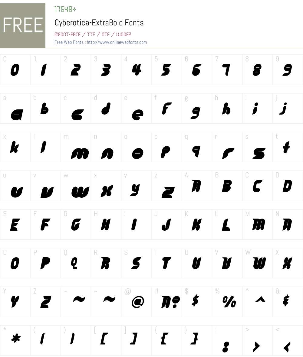 Cyberotica Font Screenshots