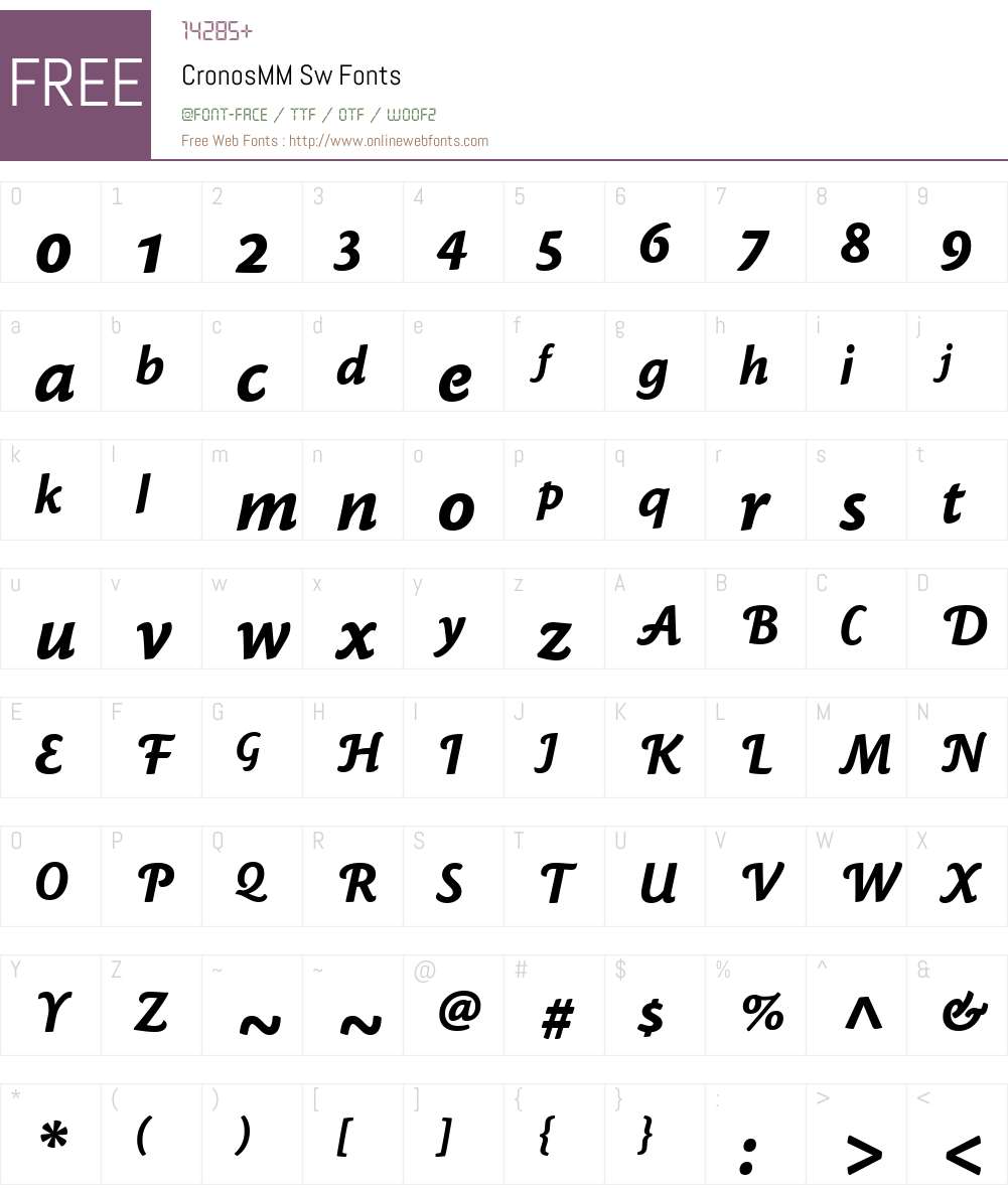 CronosMM Font Screenshots