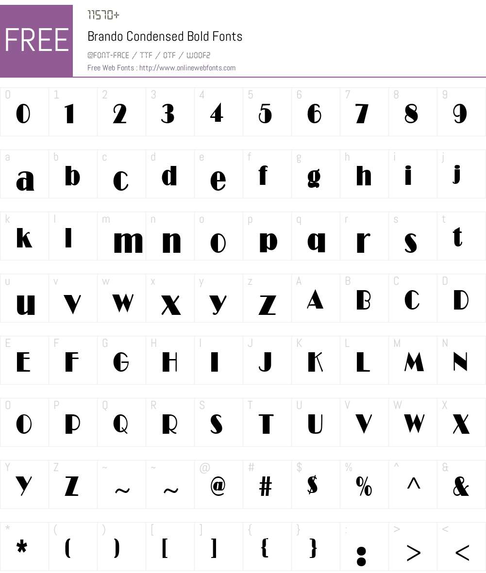 Brando Condensed Font Screenshots
