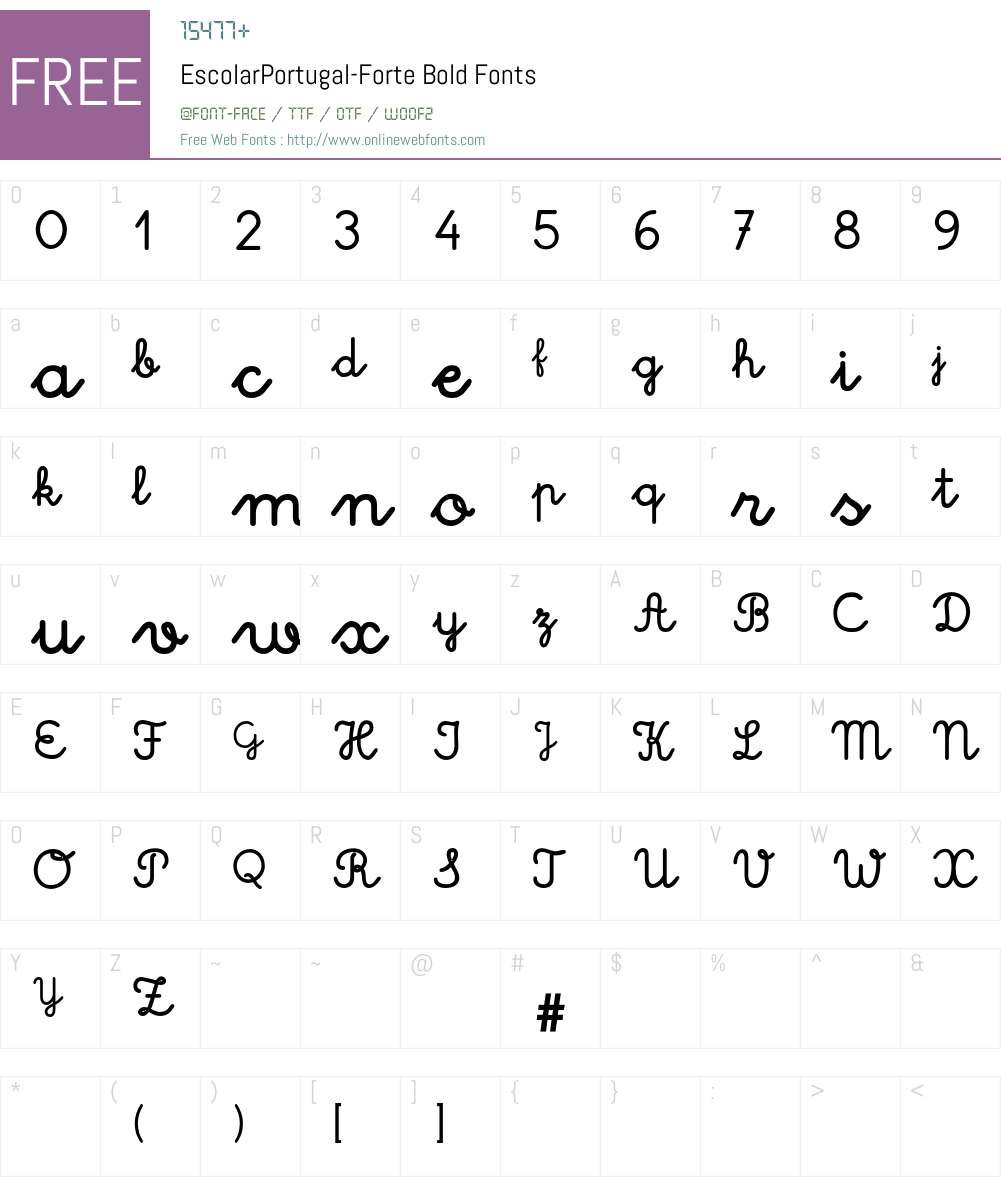 EscolarPortugal-Forte Font Screenshots