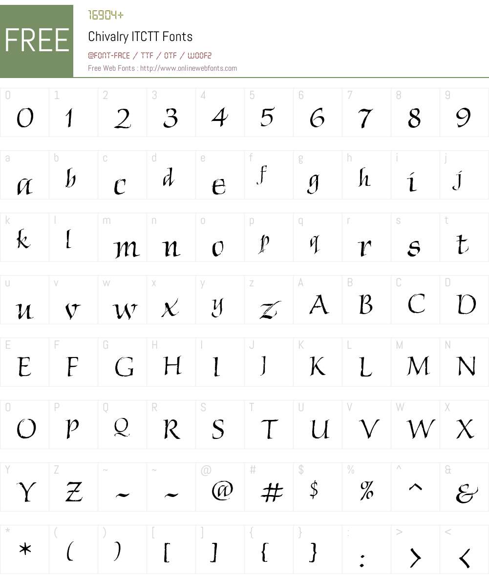 Chivalry ITCTT Font Screenshots
