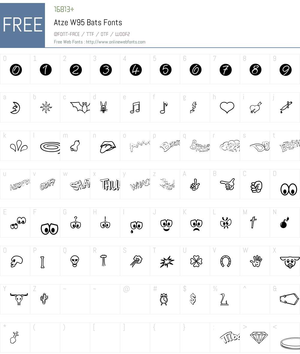 AtzeW95-Bats Font Screenshots