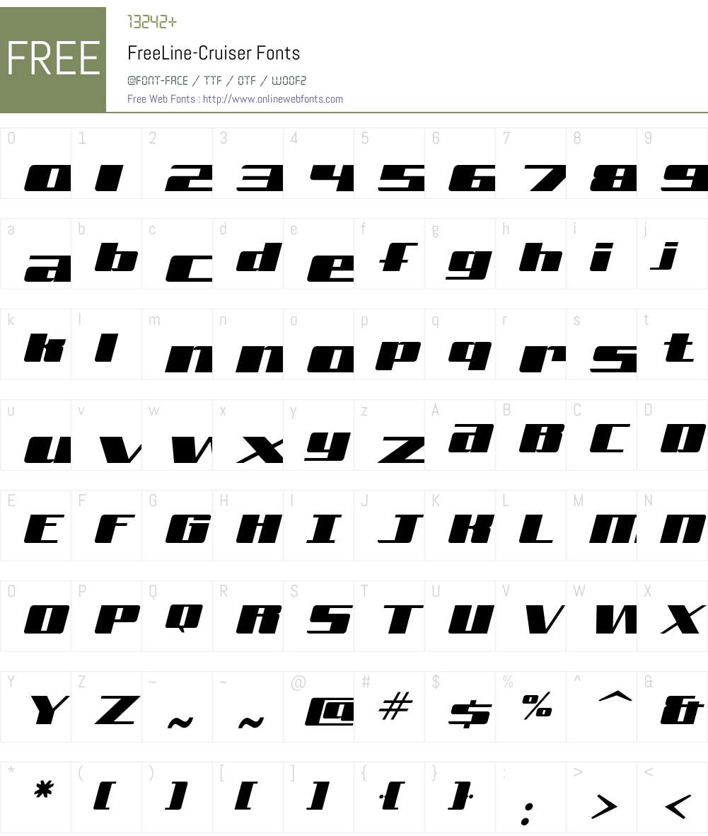 FreeLine Font Screenshots