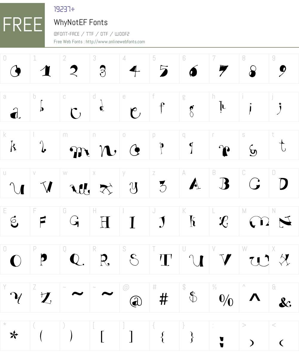 WhyNotEF Font Screenshots