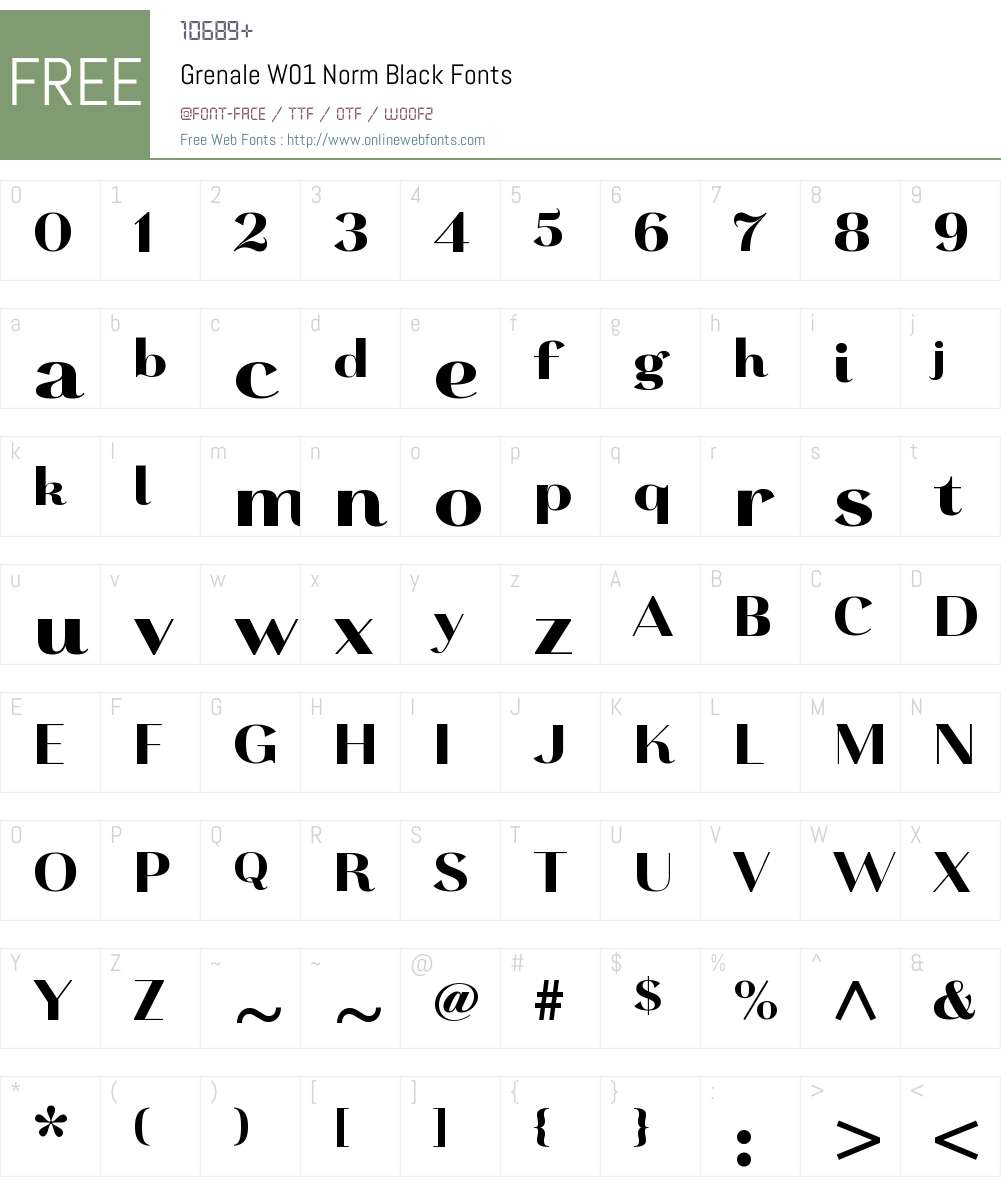 GrenaleW01-NormBlack Font Screenshots