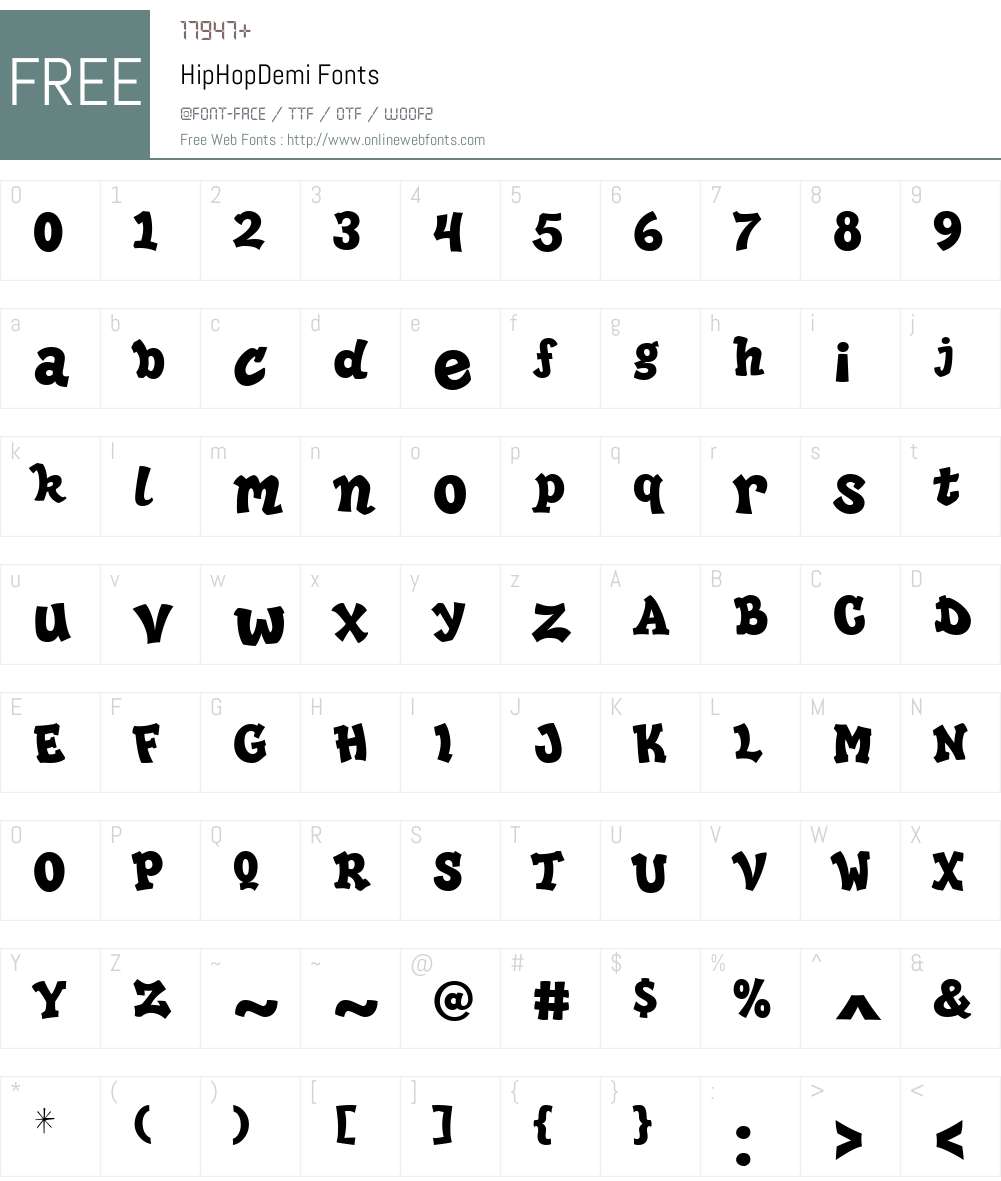HipHopDemi Font Screenshots