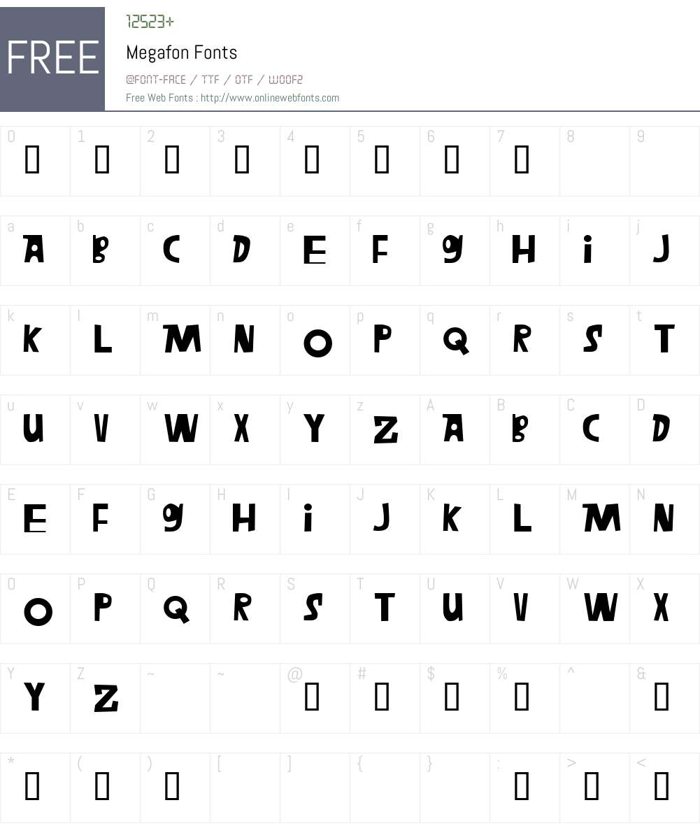 Megafon Font Screenshots