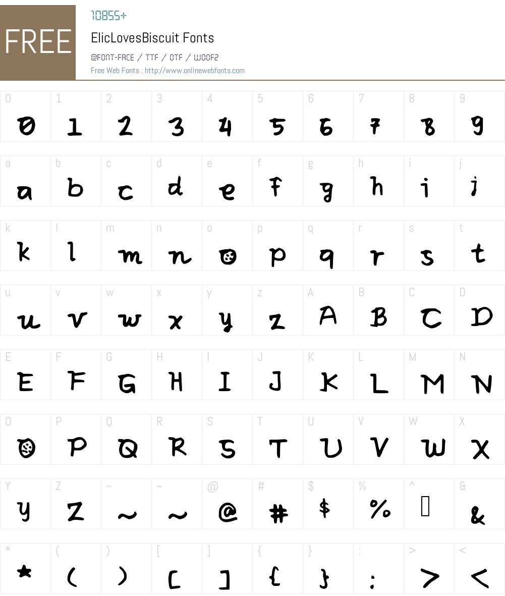 ElicLovesBiscuit Font Screenshots