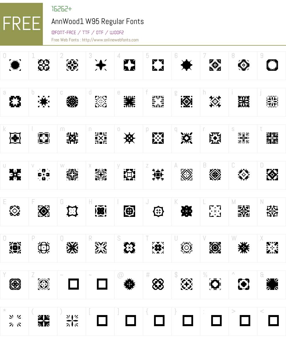 AnnWood1 Font Screenshots