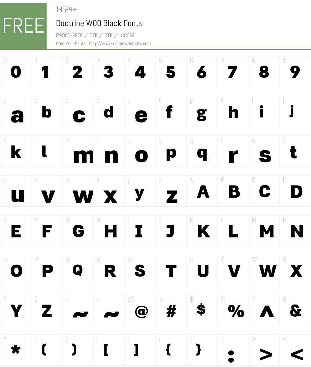 DoctrineW00-Black Font Screenshots