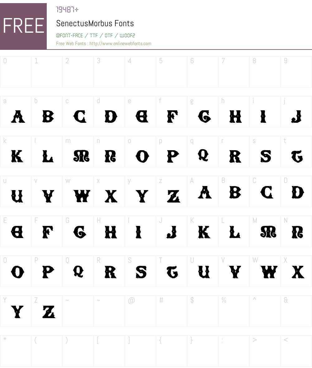 SenectusMorbus Font Screenshots