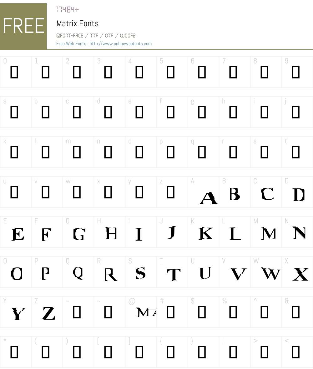 Matrix Font Screenshots