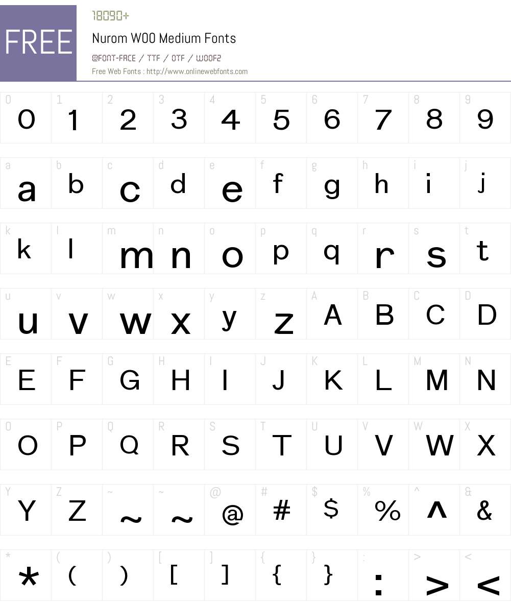 NuromW00-Medium Font Screenshots