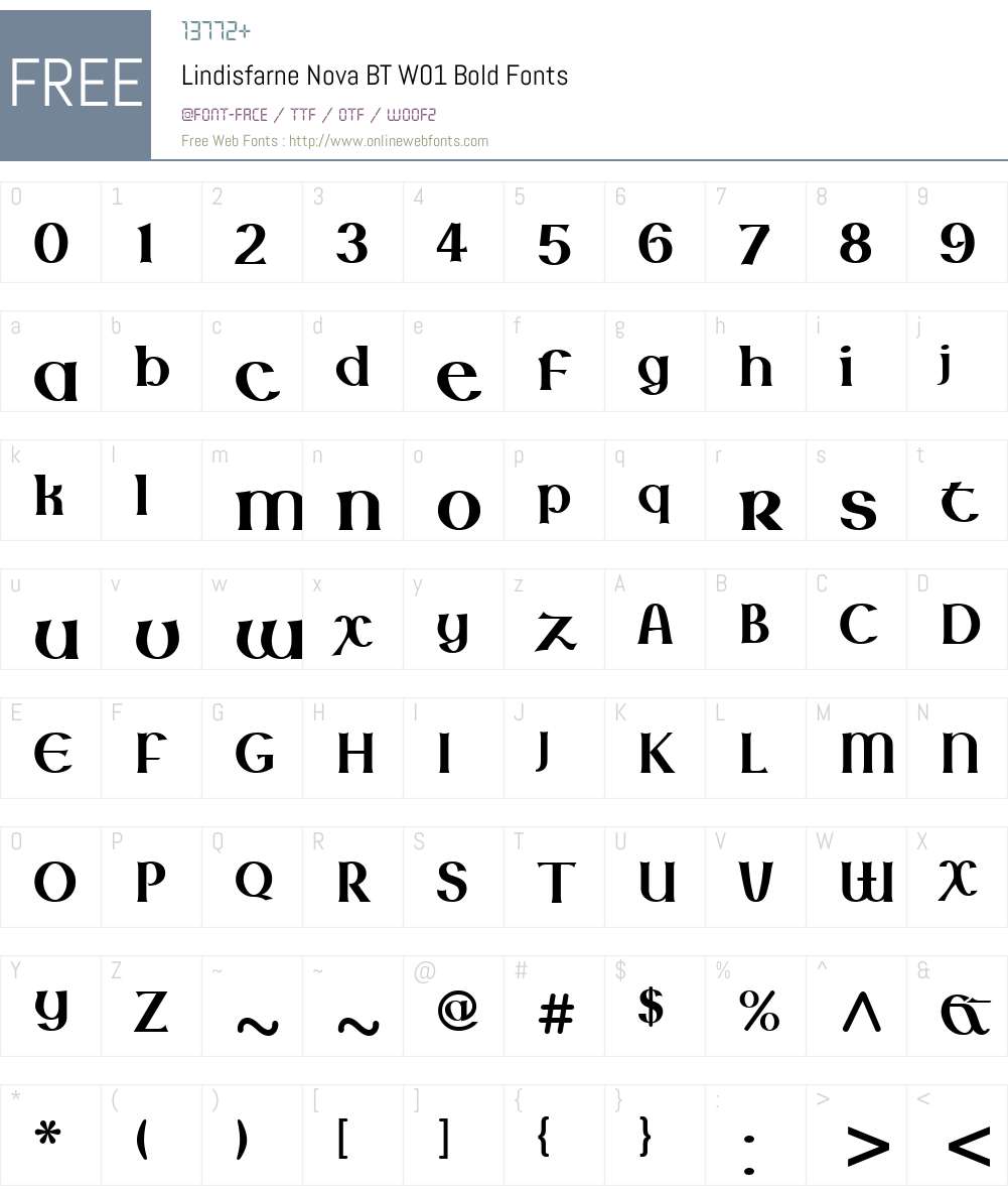 LindisfarneNovaBTW01-Bold Font Screenshots