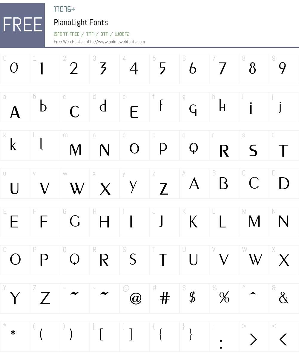 Piano Font Screenshots