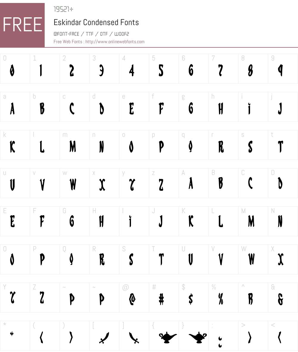 Eskindar Condensed Font Screenshots