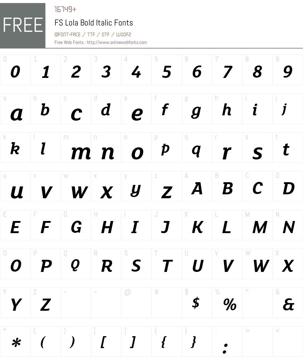 FS Lola Font Screenshots