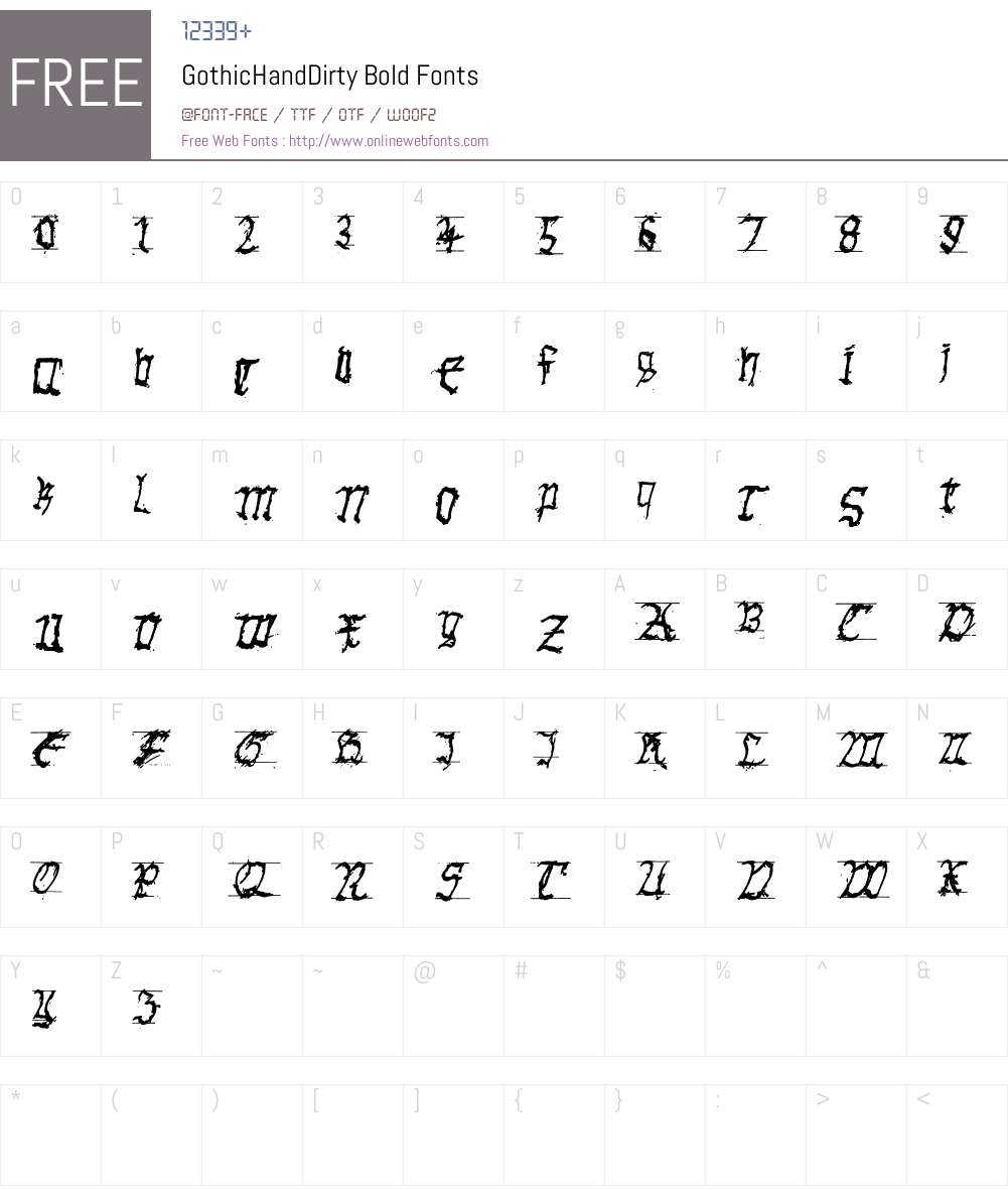GothicHandDirty Font Screenshots