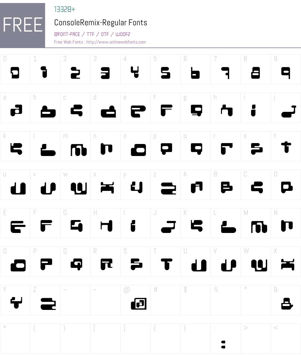 ConsoleRemix Font Screenshots
