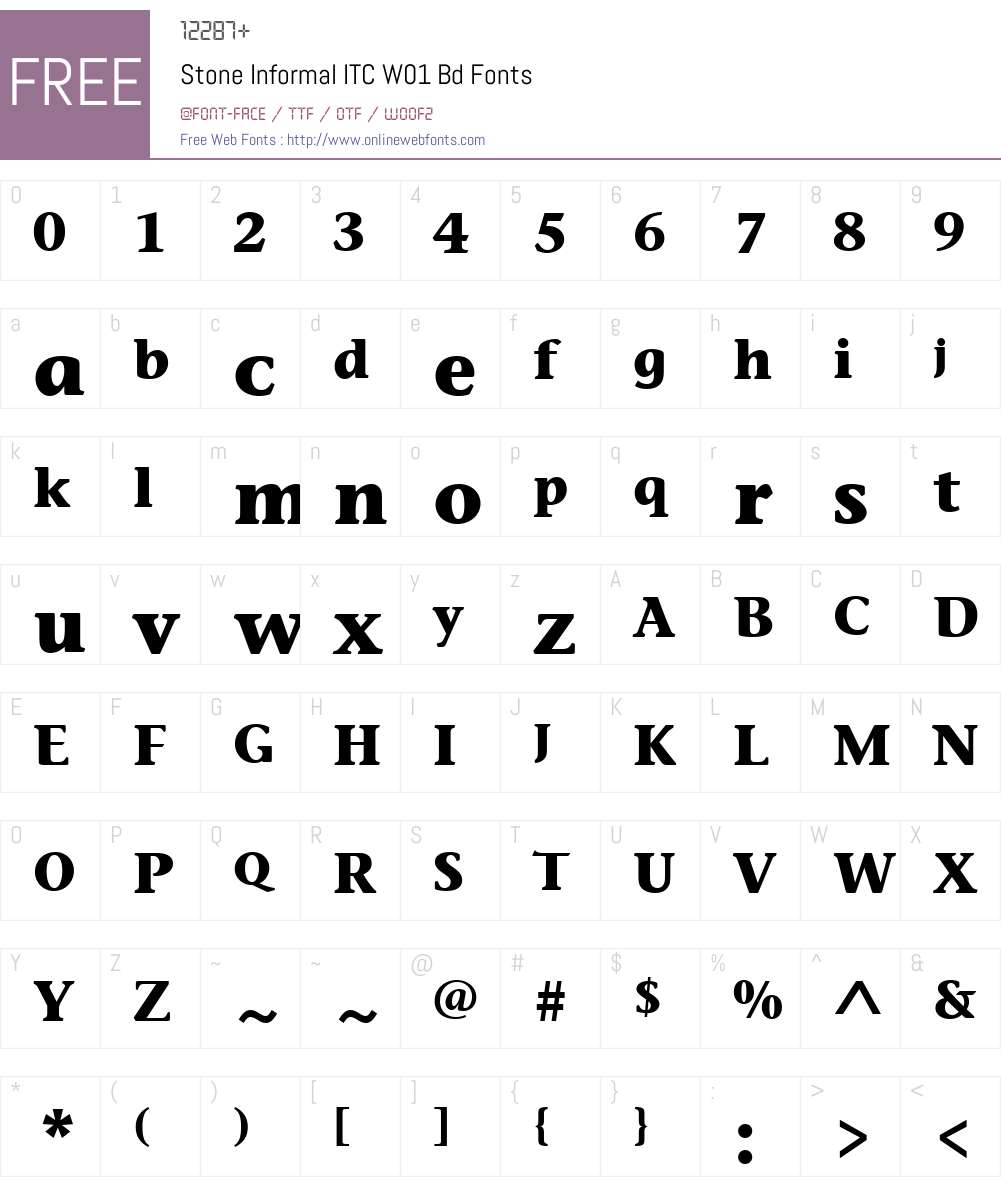 StoneInformalITCW01-Bd Font Screenshots