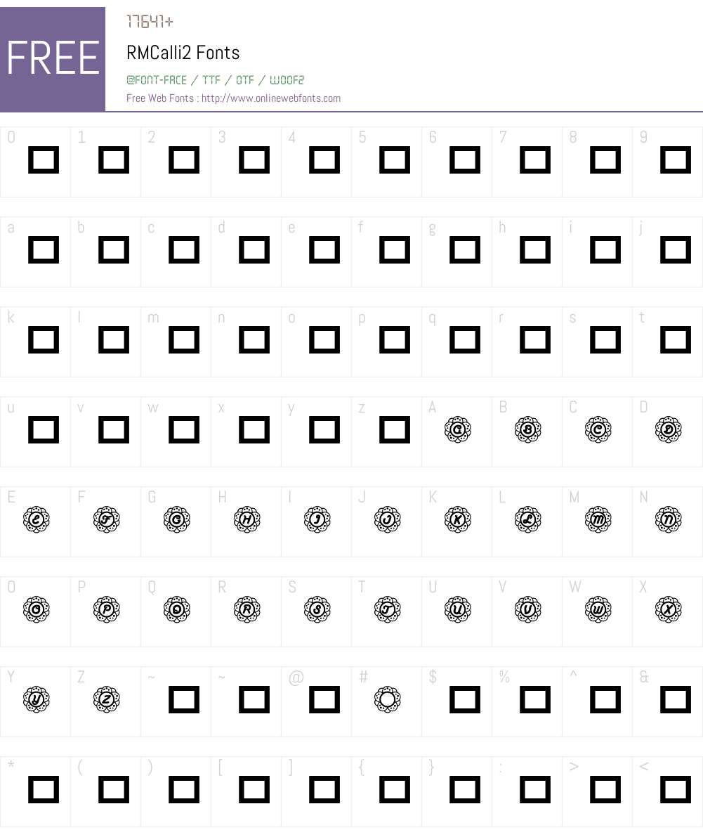 RMCalli2 Font Screenshots